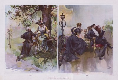 Starożytna i nowoczesna uprzejmość (kolor lito) autorstwa Walter Granville Smith