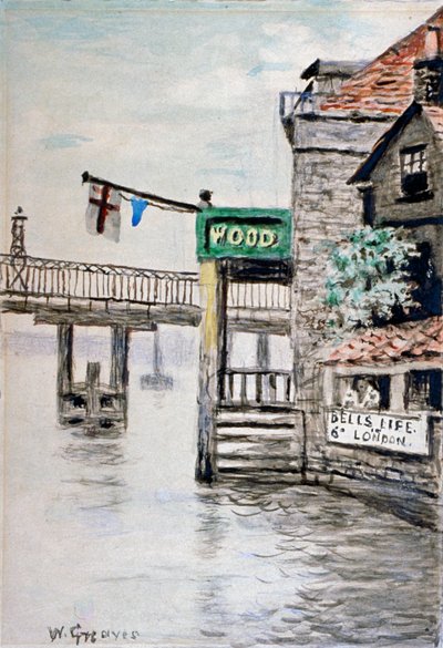 Widok na Adama i Ewę Inn, Chelsea, Londyn, ok. 1900. autorstwa Walter Greaves