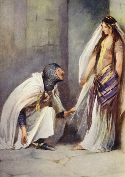 Ilustracja do Ivanhoe autorstwa Sir Waltera Scotta (kolor lito) autorstwa Walter Grieve