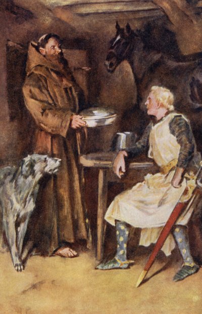 Ilustracja do Ivanhoe autorstwa Sir Waltera Scotta (kolor lito) autorstwa Walter Grieve