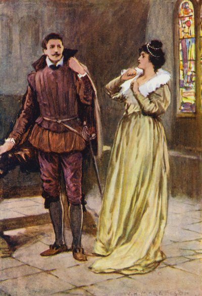 Ilustracja do Kenilworth autorstwa Sir Waltera Scotta (kolorowa litografia) autorstwa Walter Grieve