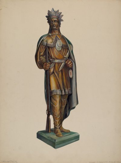 Sklep z cygarami Indian, ok. 1930 r. 1938. autorstwa Walter Hochstrasser