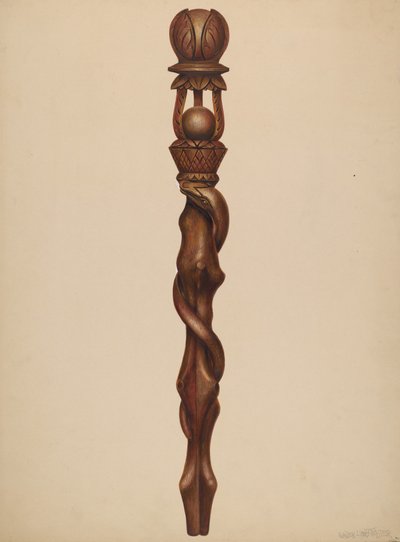 Rzeźba drwala z berłem, ok. 1930 r. 1938. autorstwa Walter Hochstrasser
