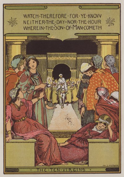 The Ten Virgins (kolor lito) autorstwa Walter Jenks Morgan