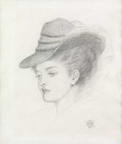 Emily Renshaw, żona artysty (ołówek na papierze) autorstwa Walter John Knewstub