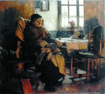 W blasku ognia autorstwa Walter Langley