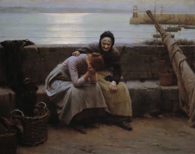 Nigdy rano nie nosiło się do wieczora, ale złamało się serce, 1894. autorstwa Walter Langley