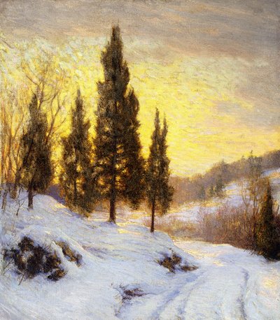 Zimowy zachód słońca autorstwa Walter Launt Palmer