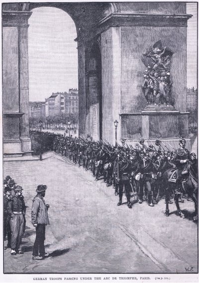 Wojska niemieckie przechodzące pod Łukiem Triumfalnym 1871 AD autorstwa Walter Paget