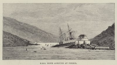 HMS Howe osiadł na mieliźnie w Ferrol autorstwa Walter Paget