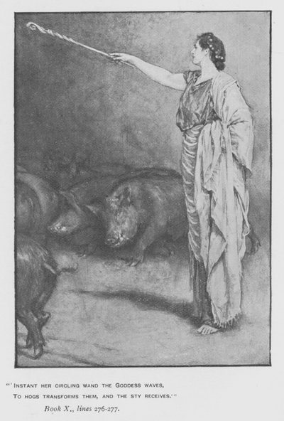 Ilustracja do Odysei Homera Papieża (lito) autorstwa Walter Paget