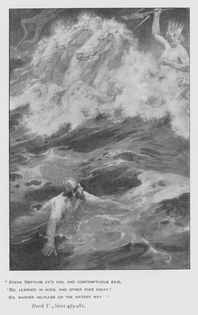 Ilustracja do Papieskiej Odysei Homera (lito) autorstwa Walter Paget