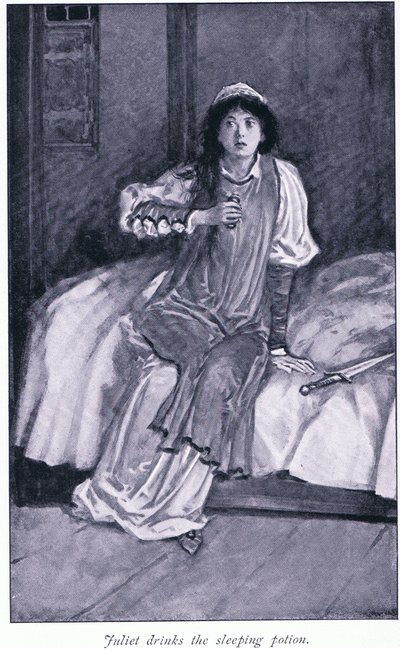 Juliet pije eliksir nasenny, 1900 autorstwa Walter Paget