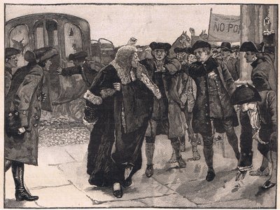 Buntownicy "No Popery" napadający na Lorda Mansfielda AD 1780 autorstwa Walter Paget