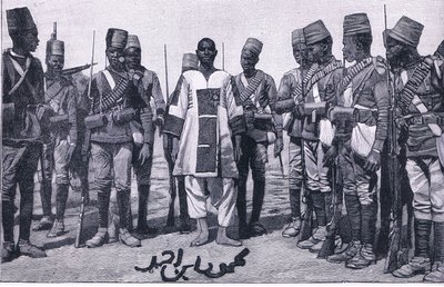 Emir Mahmud pod strażą, ilustracja z Cassells History of England, 1900 autorstwa Walter Paget
