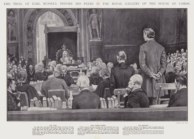 Proces hrabiego Russella przed jego rówieśnikami w Galerii Królewskiej Izby Lordów w Westminster (lito) autorstwa Walter Paget