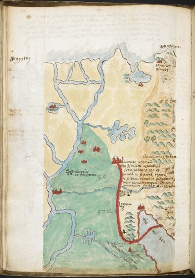 MS 57555, f.23v, Mapa Afryki Północnej, z zeszytu zawierającego historyczny gazeter, wykazy biblioteczne itp.; c.1606-08 (akwarela na papierze) autorstwa Walter Raleigh