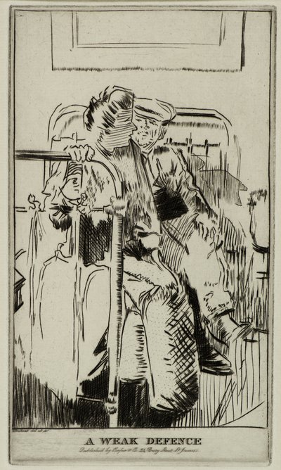 Słaba obrona, ok. 1911 (akwaforta) autorstwa Walter Richard Sickert