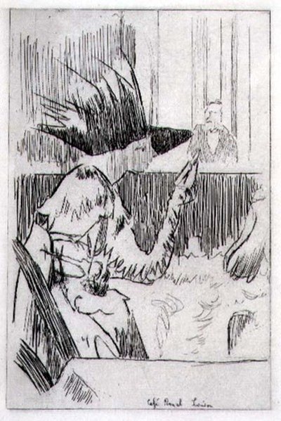 Cafe Royal w Londynie (grawerowanie) autorstwa Walter Richard Sickert