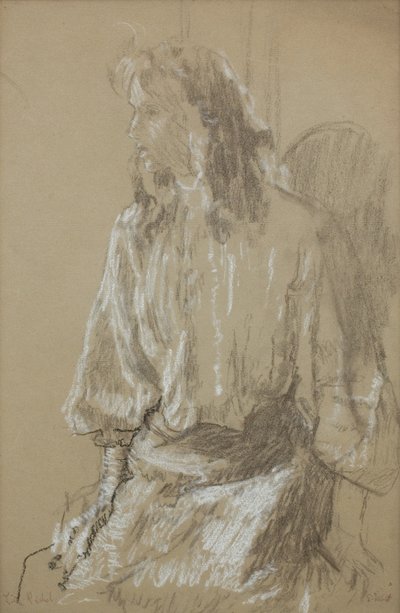 Mała Rachel, ok. 1906 (Czarno-biała kreda na szarym papierze) autorstwa Walter Richard Sickert