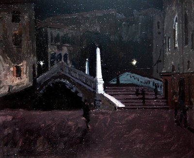 Ponte delle Guglie sul Cannaregio (Scena nocna, Wenecja) ok. 1896 (olej na płótnie) autorstwa Walter Richard Sickert