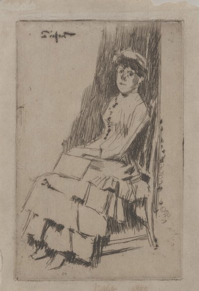 Portret Agnes Oldfield, c.1887 (akwaforta) autorstwa Walter Richard Sickert