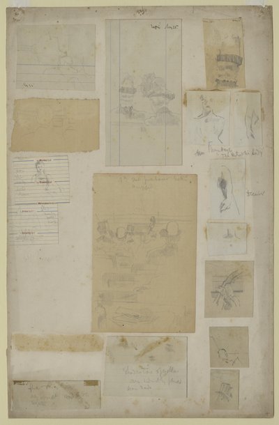 Kilka badań (ołówek na papierze) autorstwa Walter Richard Sickert