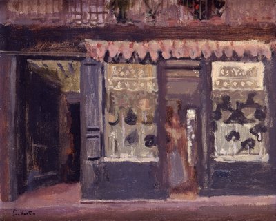 Sklep z kapeluszami (olej na płótnie) autorstwa Walter Richard Sickert