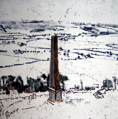 Obelisk w Arques, Eaulne Valley, Dieppe, ok. 1913-14 (olej na płótnie) autorstwa Walter Richard Sickert