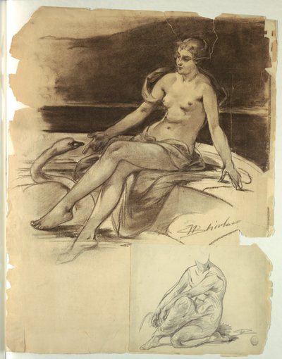 Dziewczyna z łabędziem autorstwa Walter Shirlaw
