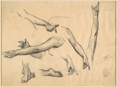 Studia kobiecych kończyn autorstwa Walter Shirlaw