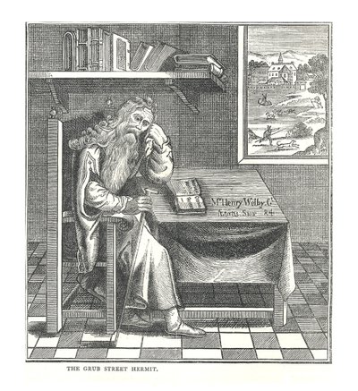 Pustelnik z Grub Street. Ze zdjęcia opublikowanego przez Richardsona, 1878 autorstwa Walter Thornbury