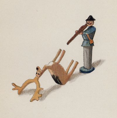 Stara zabawka namalowana przez Waltera Triera (kolorowa litografia) autorstwa Walter Trier