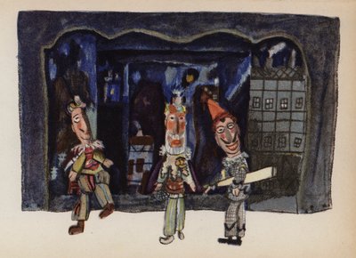 Stara zabawka namalowana przez Waltera Triera (kolorowa litografia) autorstwa Walter Trier