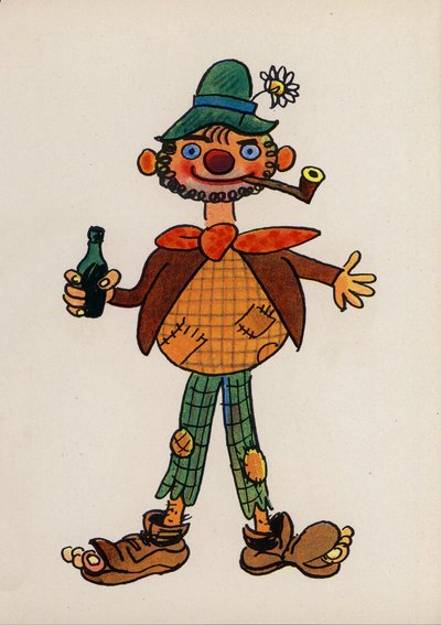Jeden z szalonych ludzi Waltera Triera (kolorowa litografia) autorstwa Walter Trier