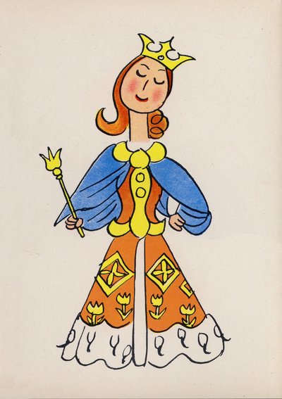 Jeden z szalonych ludzi Waltera Triera (kolorowa litografia) autorstwa Walter Trier