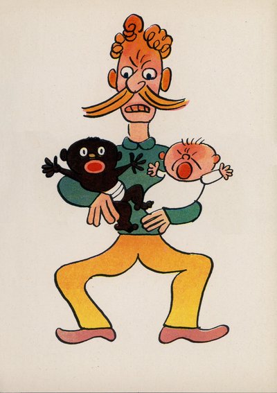 Jeden z szalonych ludzi Waltera Triera (kolorowa litografia) autorstwa Walter Trier