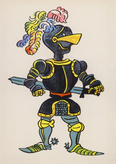 Jeden z szalonych ludzi Waltera Triera (kolorowa litografia) autorstwa Walter Trier