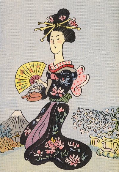 Szalone kostiumy Waltera Triera: Japonia (kolorowa litografia) autorstwa Walter Trier