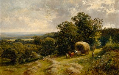 Carting Hay w pobliżu Brockham, Surrey autorstwa Walter Wallor Caffyn