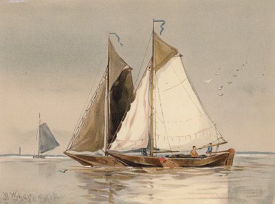 Dutch Bottlers on the Scheldt (kolorowa litografia) autorstwa Walter William May