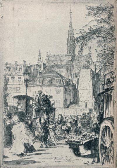 Place St. Michel, Paryż, ok. 1913 autorstwa Walter Zeising