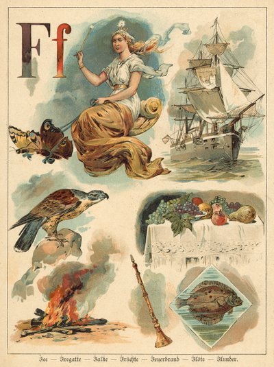 Litera F (chromolitho) autorstwa Walter Zweigle