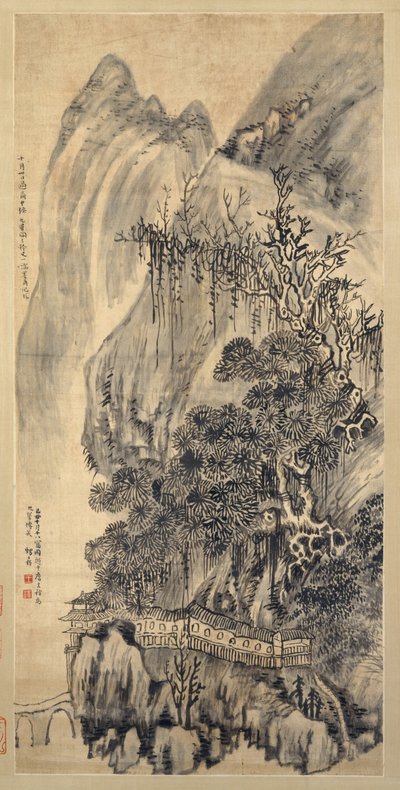 Krajobraz, datowany na 1649 rok. autorstwa Wang Duo