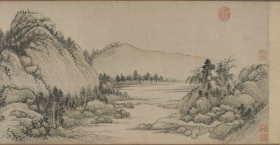 Zamieszkanie w górach Fuchun po Huang Gongwang, dynastia Qing, 1672 (tusz i kolor na papierze) autorstwa Wang Hui