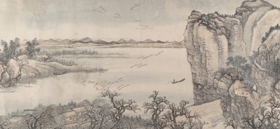 Krajobraz w stylu Jurana i Yana Wengui, dat. 1713. autorstwa Wang Hui