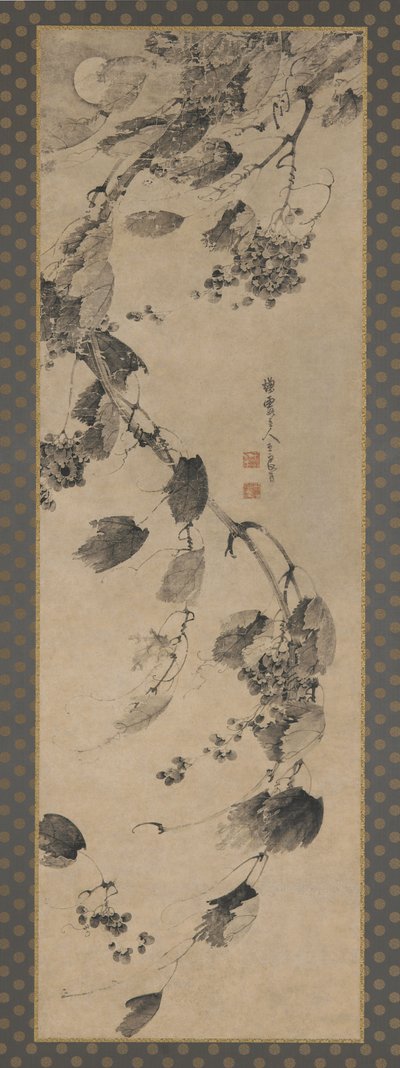 Grapevine w wietrze i świetle księżyca, dynastia Ming, 1368-1644. autorstwa Wang Liangchen