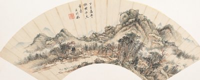 Landscape after Huang Gongwang, dated 1677. autorstwa Wang Shimin