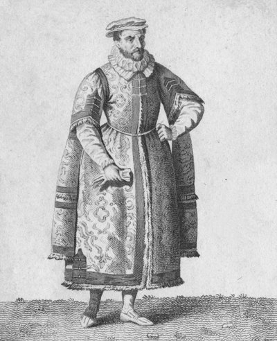 „Kupiec – strój wybitnych mieszczan w 1640”, 1807 r. autorstwa Warren
