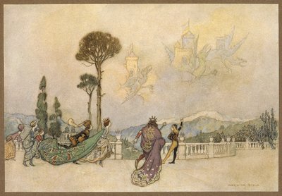 Zamki w powietrzu, ze Smoka. autorstwa Warwick Goble